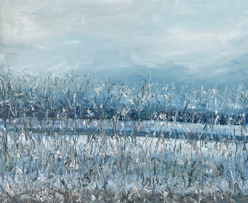 Der gefrorene See, 50x60cm, 2022